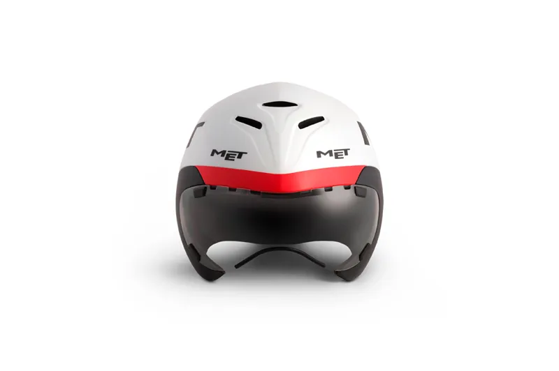 MET Drone White Black Red Helmet