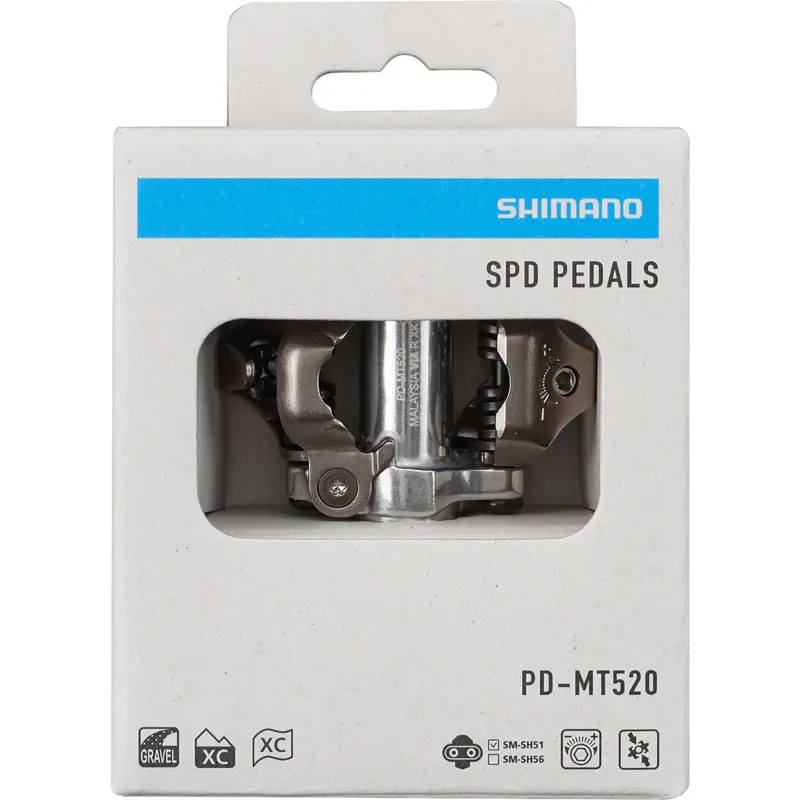 Shimano MT520 Spd Pedals in Silver pair-4