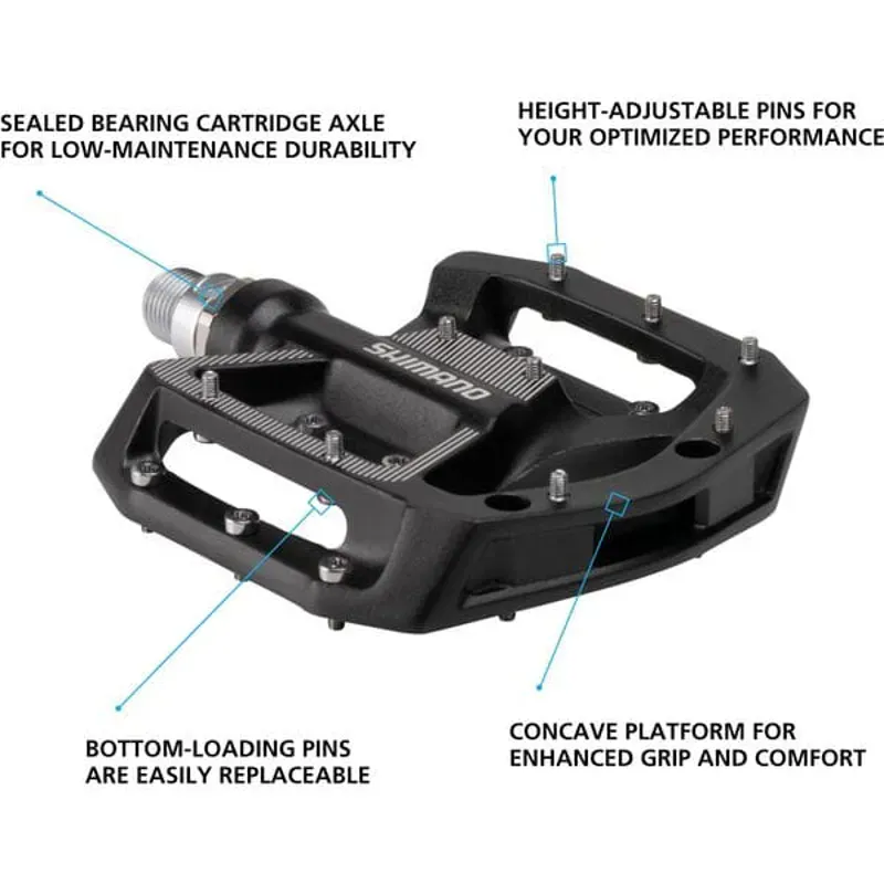 Shimano GR500 Flat Pedals in Black -1