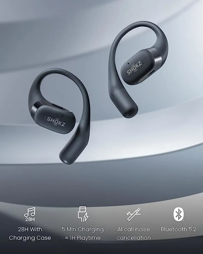 Shokz OpenFit True Wireless Sports Earbuds - Black-1